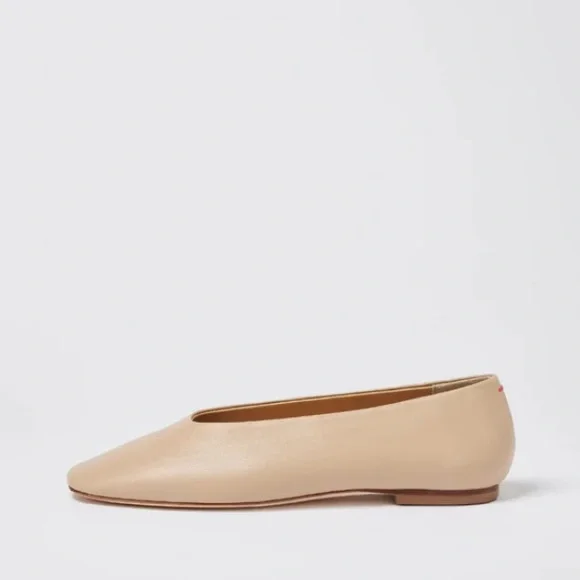 Aeyde Kirsten Latte Nappa Ballet Flat - 40 - Picture 1 of 8